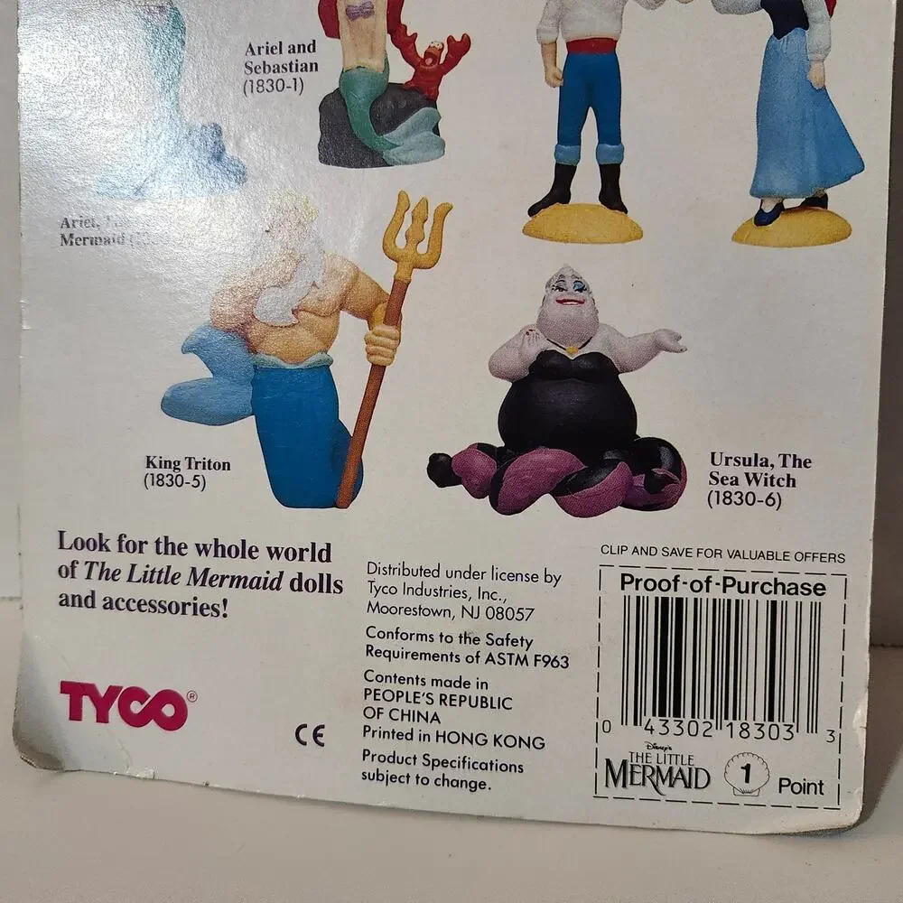 Vintage Disney Little Mermaid Ariel Collectible Figure Tyco 1830-3 Sealed